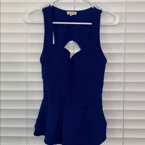 Peplum Blue Tank